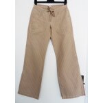 Pantalon �vas� beige rayures rouge. etam. coton. lin. polyester. taille 36