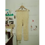 Pantalon jaune / blanc traits noirs 36 s zara.