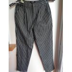 Pantalon jennyfer gris ray� blanc t36