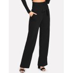 Pantalon noir large taille haute tl Pantalon noir large taille haute tl
