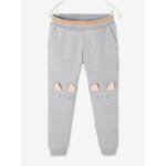 Pantalon de sport fille genoux fantaisie t�te de chat (vertbaudet)