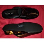 Pantoufles femme vernis nappa noir rohde 6142 neuves t40