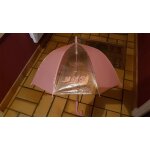Parapluie rose et transparent motif escargot pour jeune fille hauteur 65 cm largeur ouvert 70 cm
