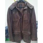 Parka homme cuir marron