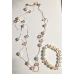 Parure collier bracelet en perles - pierre cardin