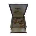 Parure vintage murat plaqu� or ? boutons de manchette & pince � cravate ? bo�te d'origine