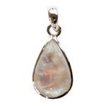 Pendentif argent goutte pierre de lune arc en ciel - petit modèle Pendentif argent goutte pierre de lune arc en ciel - petit modèle