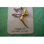 Pendentif fe clochette plaqu or et oxyde zirconium rose