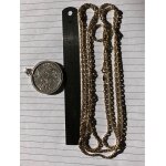 Pendentif de monnaie 1947. balboa r�publica de panama  ; argent ; avec une chaine georg grosse xxl: longueur ...