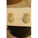 Perles de zirconium incrust�es - pour oreilles perc�es plaqu�e or 18 carats inoxydable tr�s belle facture ...