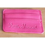 Petit �tui pour 2 cartes en simili cuir orange / corail marqu� little marcel - avec surpiqures