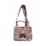 Petit sac cartable ted lapidus vt foggia motif color� bordeaux - rouge b