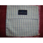 Pochette de rangement carr 16 cm x 16 cm en coton vichy ciel et blanc cyrillus pour caleon homme