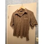 Polo burton of london vintage velours c�tel� marron - taille 5 (xl) - style objet r�tro