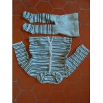 Polo + collants jersey coton ray� bleu oba�bi