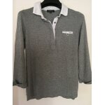 Polo l�ger caroll taille 40 gris chin� col blanc