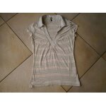 Polo manches courtes beige gris argente taille s marque naf naf Polo manches courtes beige gris argente taille s marque naf naf