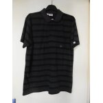Polo manches courtes quiksilver bandes horizontales gris chin / noir t. small t. b. e