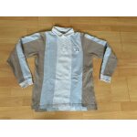 Polo manches longues cyrillus blanc bleu et marron - 12 ans Polo manches longues cyrillus blanc bleu et marron - 12 ans
