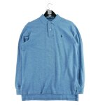 Polo manches longues homme bleu clair