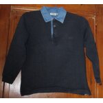 Polo marine manches longues avec col pointu en jean - kiabi taille 10 ans - discrète mention poitrine ... Polo marine manches longues avec col pointu en jean - kiabi taille 10 ans - discrète mention poitrine ...