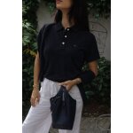 Polo noir tommy jeans femme � slim fit � coton � taille s � excellent �tat