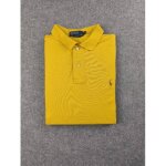 Polo ralph lauren homme xl jaune 100% pima coton manches courtes logo brod�