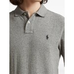 Polo ralph lauren polo manches - longues  logo brod - gris