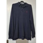 Polo ralph lauren manches longues taille 40 / l bleu marine, logo rouge