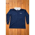 Polo reebok manches longues bleu marine ? coupe rugby ? taille s mais fit m / l oversize