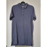 Polo tommy hilfiger denim homme taille m / 38 bleu gris logo