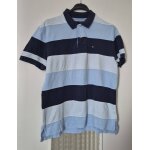 Polo tommy hilfiger ray� bleu marine / bleu ciel taille m / 38 homme