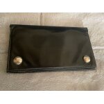 Porte carte chquier vintage lancel cuir noir lisse