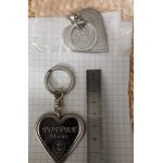 Porte cl  poivre blanc   en forme de coeur mtal.