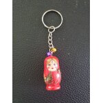 Porte - cl�s  poup�e russe  rouge boule jaune et violet