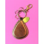 Porte cl�s en simili cuir marron cuivr� - - monoprix