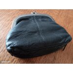 Porte - monnaie � l'allure vintage cuir naturel noir
