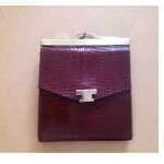 Porte monnaie cuir le tanneur bordeaux imitation reptile porte carte porte feuille peau pleine fleur ...