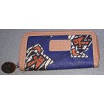 Portefeuille / porte monnaie rectangulaire zipp� n by naf naf 100%polyur�thane gris d�cor� motifs g�om�triques ...