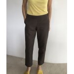 Prada pantalon marron coton m�lang� satin� t. 36