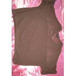 Pull ajour� coton marron