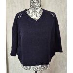 Pull athe vanessa bruno bleu marine coton ajoure taille 36 / s