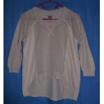Pull beige ajour et bouloches. asymtrique. bershka. coton. taille 38