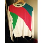 Pull blanc bleu vert rose taille m marque quiksilver