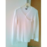 Pull cache coeur fille blanc 9 - 10 ans