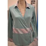 Pull cache - coeur turquoise et blanc ray�