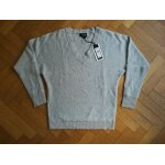 Pull en cachemire caroll manches longues gris clair paillet taille s