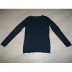 Pull caroll bleu marine col boutonn 100% cachemire 38 tbe