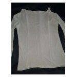 Pull coton beige encolure ronde souple