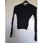 Pull court côtelé noir t - xs jennyfer femme Pull court côtelé noir t - xs jennyfer femme